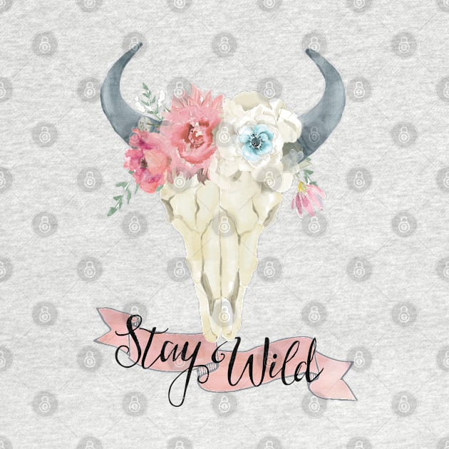 Stay Wild Boho Steer by NixieNoo